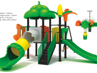 Outdoor Heavy Duty Playground Set for Kids – 4 Slides & 3 Swings – Size: 800x750x420 cm