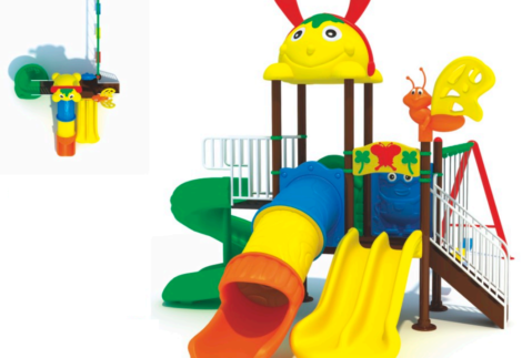 Outdoor Playground Toy Set for Kids – 4 Slides & 3 Swings –Large, Durable & Exciting for Kids –   Size: 600x400x350 cm