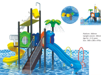Large Outdoor Water Playground for Kids with 2 Exciting Slides | Size:580x280x470 cm