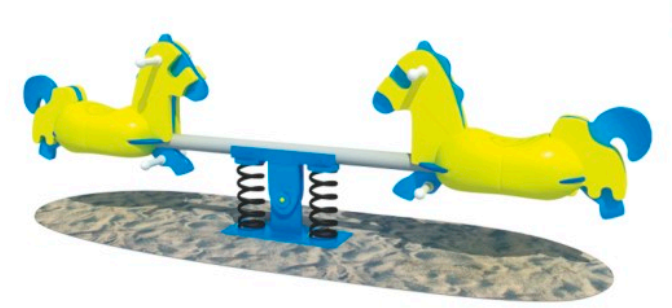 Outdoor Playground Spring Seesaw – 2 Seaters – For Kids & Adults – Size: 280×40×82 cm
