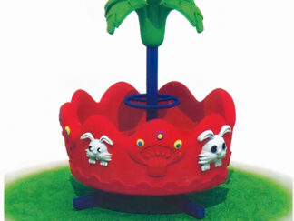 Indoor & Outdoor Merry-Go-Round Ride with 4 Seaters – Rotary Toy – Size: 130×130×180 cm