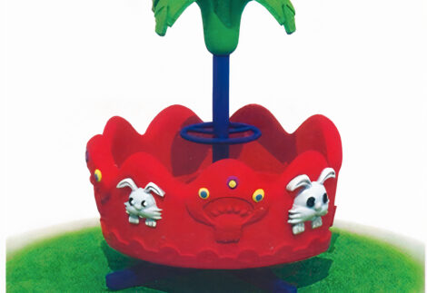 Indoor & Outdoor Merry-Go-Round Ride with 4 Seaters – Rotary Toy – Size: 130×130×180 cm