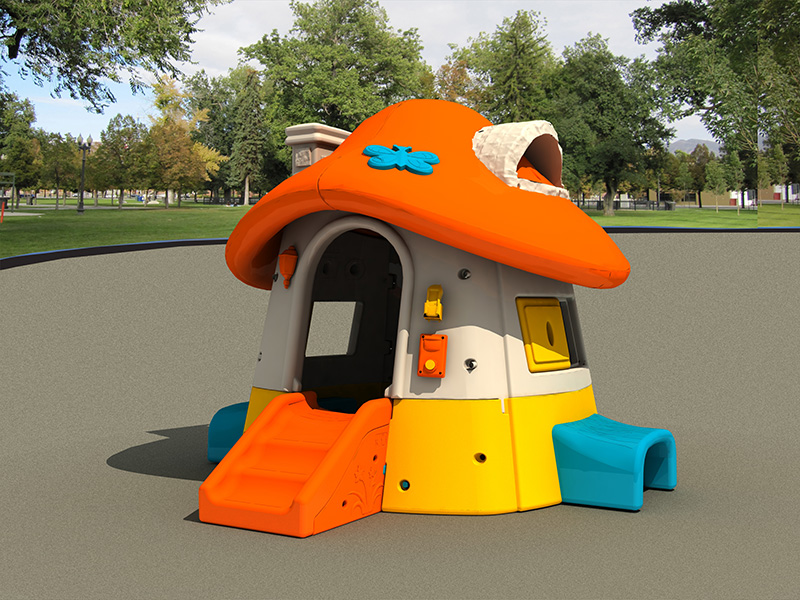 Mushroom Playhouse with Slide and Tunnel for Kids – Outdoor Plastic Play House – Size: 260×220×170 cm - Image 2