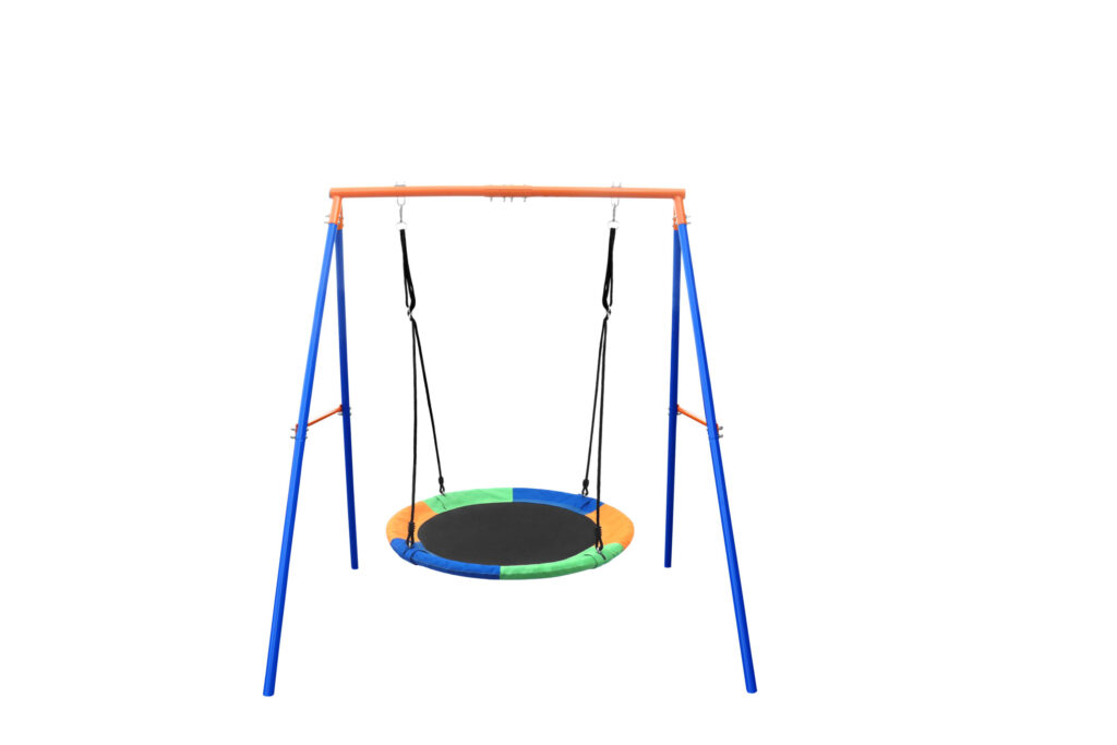 Outdoor Heavy-Duty Metal Swing Set for Backyard. Size: ‎170x180x180cm