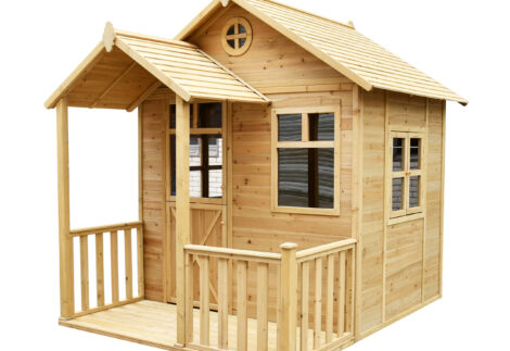 Garden Play Kids House Wooden Outdoor Playhouse for Children with Balcony -Cubby House- Size: 242x208x226 cm.