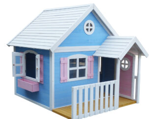 Colorful Garden Play Kids House Wooden Outdoor Playhouse for Children with Balcony -Cubby House- Size:194x229x210 cm.