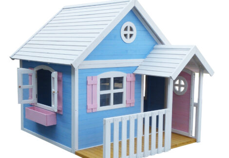 Colorful Garden Play Kids House Wooden Outdoor Playhouse for Children with Balcony -Cubby House- Size:194x229x210 cm.