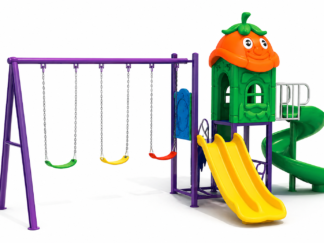Outdoor Playset with 3 Slide & 3 Swings – Durable & Fun Backyard Equipment – Size: 580x350x260 cm