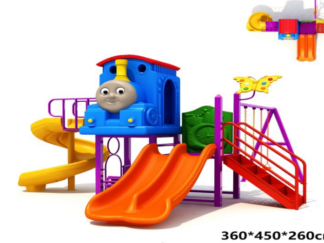 Outdoor Playset with 3 Slides & 3 Swings – Fun & Safe Backyard Set – Size: 360x450x260 cm