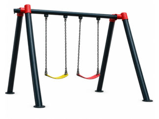 Outdoor Playground Metal Swing Set – 2 Seats – Size: 240×135×200 cm