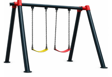 Outdoor Playground Metal Swing Set – 2 Seats – Size: 240×135×200 cm