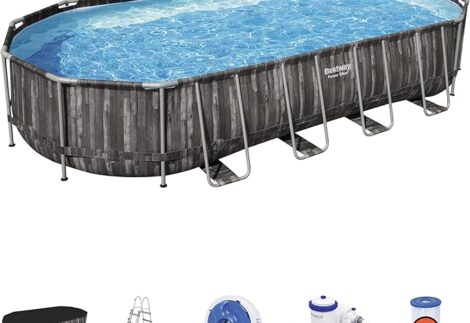 Power Steel 24' X 12' X 48"/7.32M X 3.66M X 1.22M Oval Pool Set