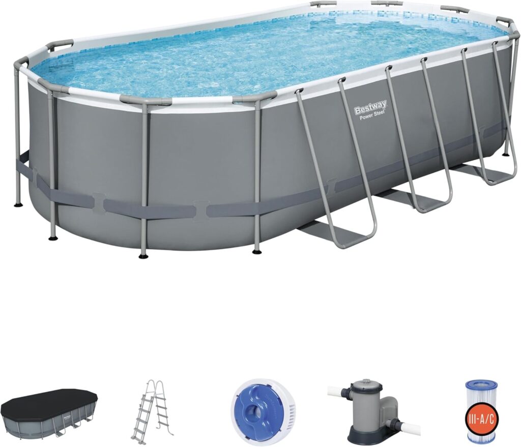 Bestway Pool Set Power Steel Oval 549X274X122Cm