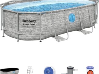 Bestway Power Steel Swim Vista Series Oval Pool Set 14' x 8'2" x 39.5"/4.27m x 2.50m x 1.00m