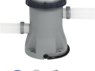 Bestway 330gal Flowclear Filter Pump, Above Ground Pool Cleaner for 1,100L–8,300L Pools, Includes Replaceable Cartridge, 280gal/h System Flow Rate, Grey