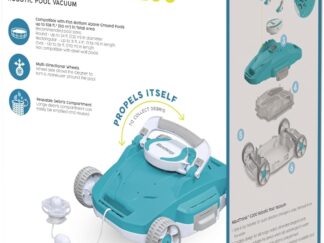 Bestway AquaTronix G200 Automatic Robotic Pool Cleaner, Cordless Pool Vacuum Robot, Ideal for Flat-Bottom Inground and Above Ground Swimming Pools, 90-Min Runtime, Cleans Pool Floor