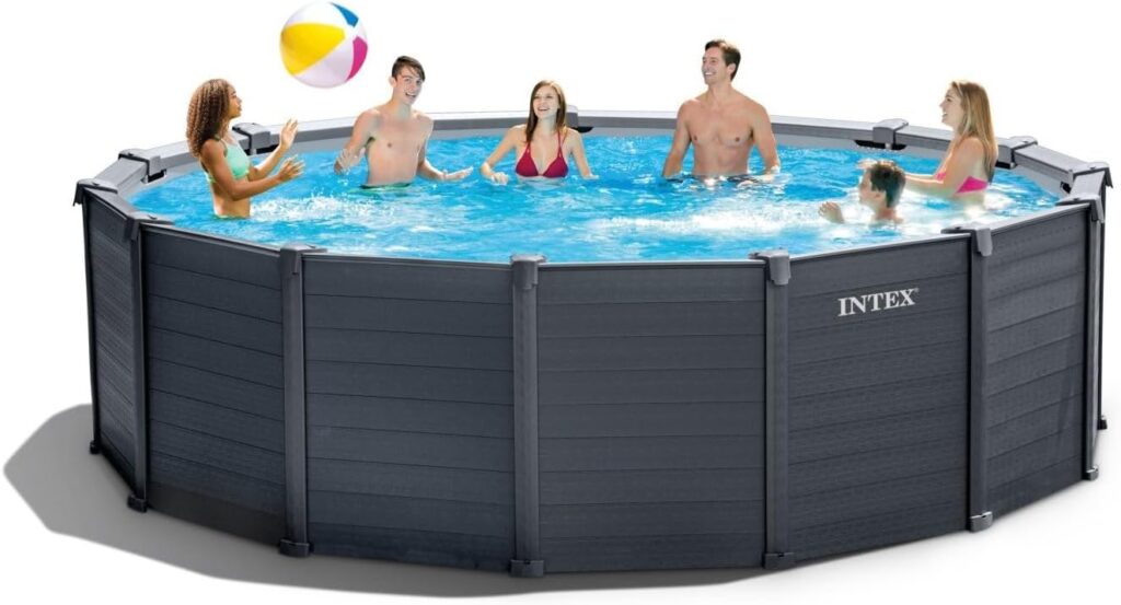 Intex 15FT8" x 49" Graphite Grey Panel Pool Set