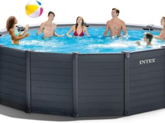 Intex 15FT8" x 49" Graphite Grey Panel Pool Set