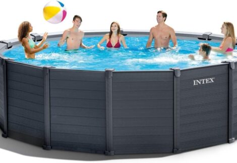 Intex 15FT8" x 49" Graphite Grey Panel Pool Set