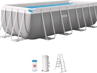 Intex 4 2 m x 1.22 m Prism Frame Rectangular Pool Set, Multicolou