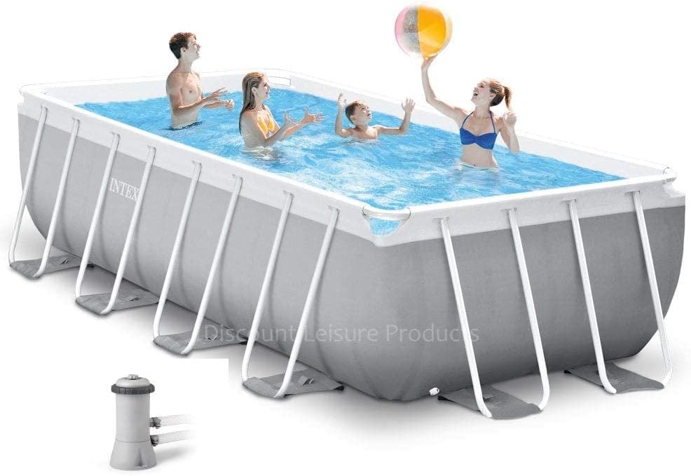 Intex 16 Ft. X 8 Ft. X 42 Inch Prism Frame Rectangular Pool Set Multi Colour - Image 2