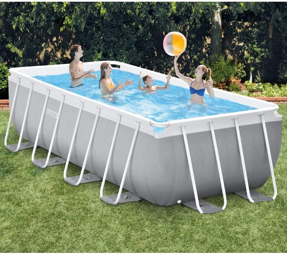 Intex 16 Ft. X 8 Ft. X 42 Inch Prism Frame Rectangular Pool Set Multi Colour - Image 3