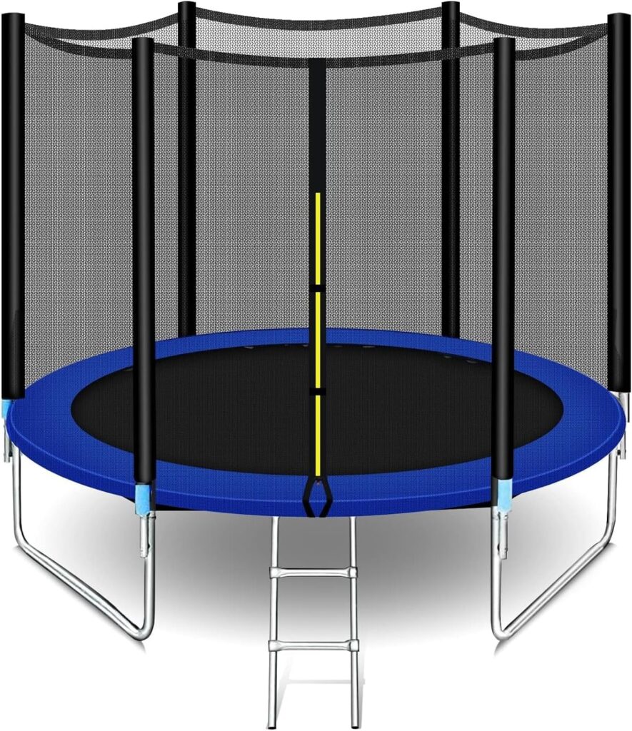 Indoor/Outdoor Round Trampoline with Safety Net – Size: 4, 6 ft