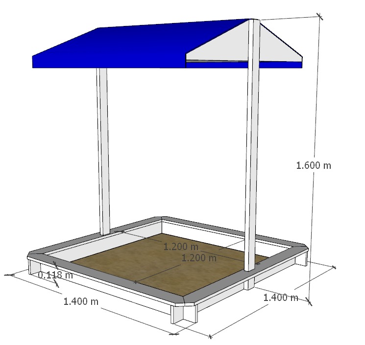 Wooden Sandbox with Canopy