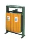 OUTDOOR WOODEN DUSTBIN, WOODEN ROUND WAST BIN WITH ASHTRAY, OUTDOOR TRASH CANS BIN SIZE; 70X40X95CM