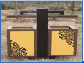 OUTDOOR WOODEN DUSTBIN, WOODEN WAST BIN ,OUTDOOR TRASH CANS BIN SIZE80 * 38 * 95